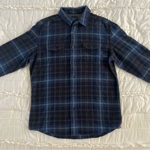 grayer’s blue and black plaid flannel